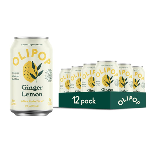 Olipop Probiotic Soda - Ginger Lemon 12 Pack