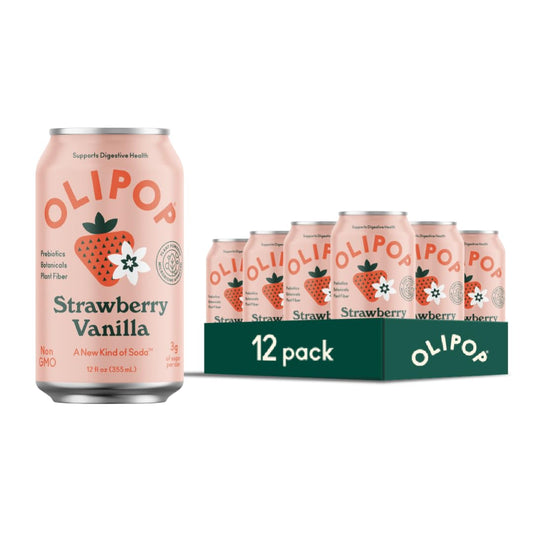Olipop Probiotic Soda - Strawberry Vanilla 12 Pack