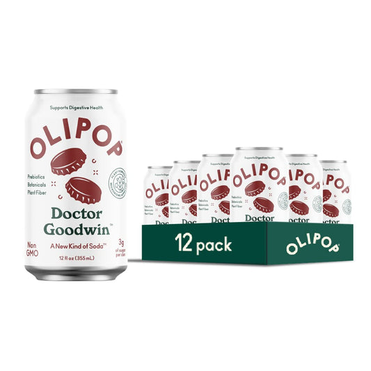 OLIPOP Doctor Goodwin Prebiotic Soda - 12 fl oz - 12 Pack Refrigerated
