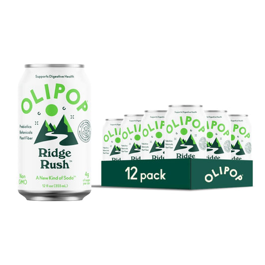 OLIPOP Ridge Rush Prebiotic Soda - 12 fl oz - 12 Pack Refrigerated