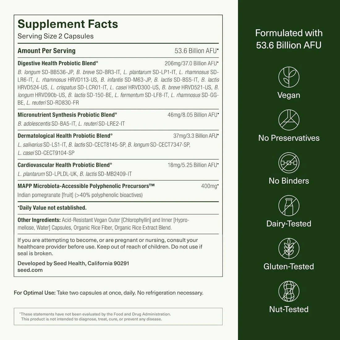 Seed DS-01 Daily Synbiotic - Prebiotic and Probiotic for Women & Men