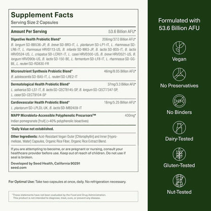 Seed DS-01 Daily Synbiotic - Prebiotic and Probiotic for Women & Men